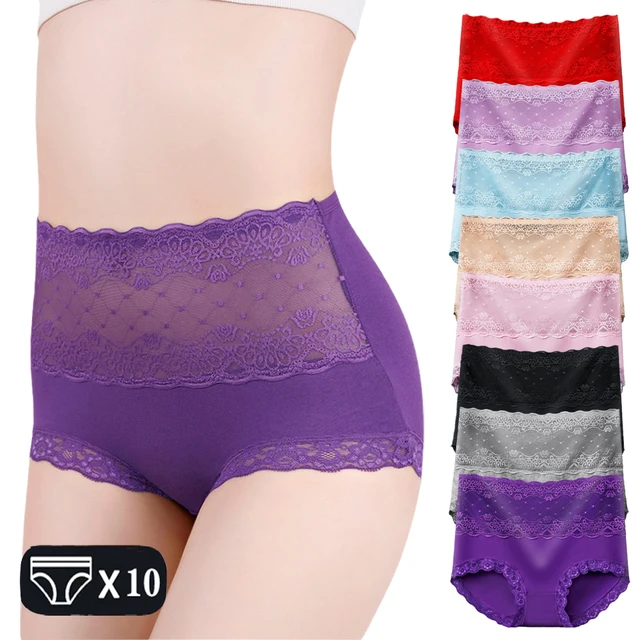 10pcs/lot High Waist Panties Lace Underwear Women Sexy Lingeries Female  Intimates Briefs Postpartum Recovery Panties For Ladies - Panties -  AliExpress