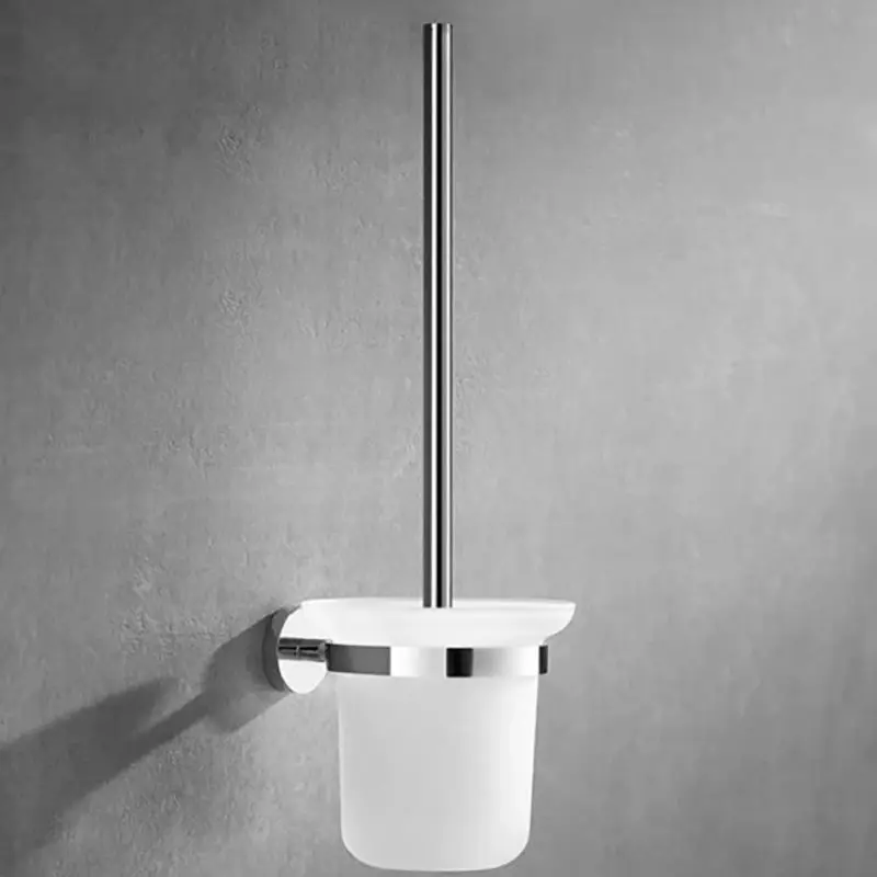 Stainless Steel Toilet Brush Set bathroom accessories toilet brush set toilet brush holder Wall Mounted Toilet Cleaning Brush Holders With Glass Cup Holder Bathroom brosse