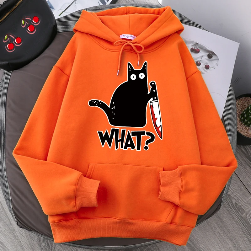 

Killer Black Cat What Surprised Hoodies Sweatshirts Fashion Warm Male Hoodie Hip Hop Casual Tracksuit Autumn Fleece Streetwear