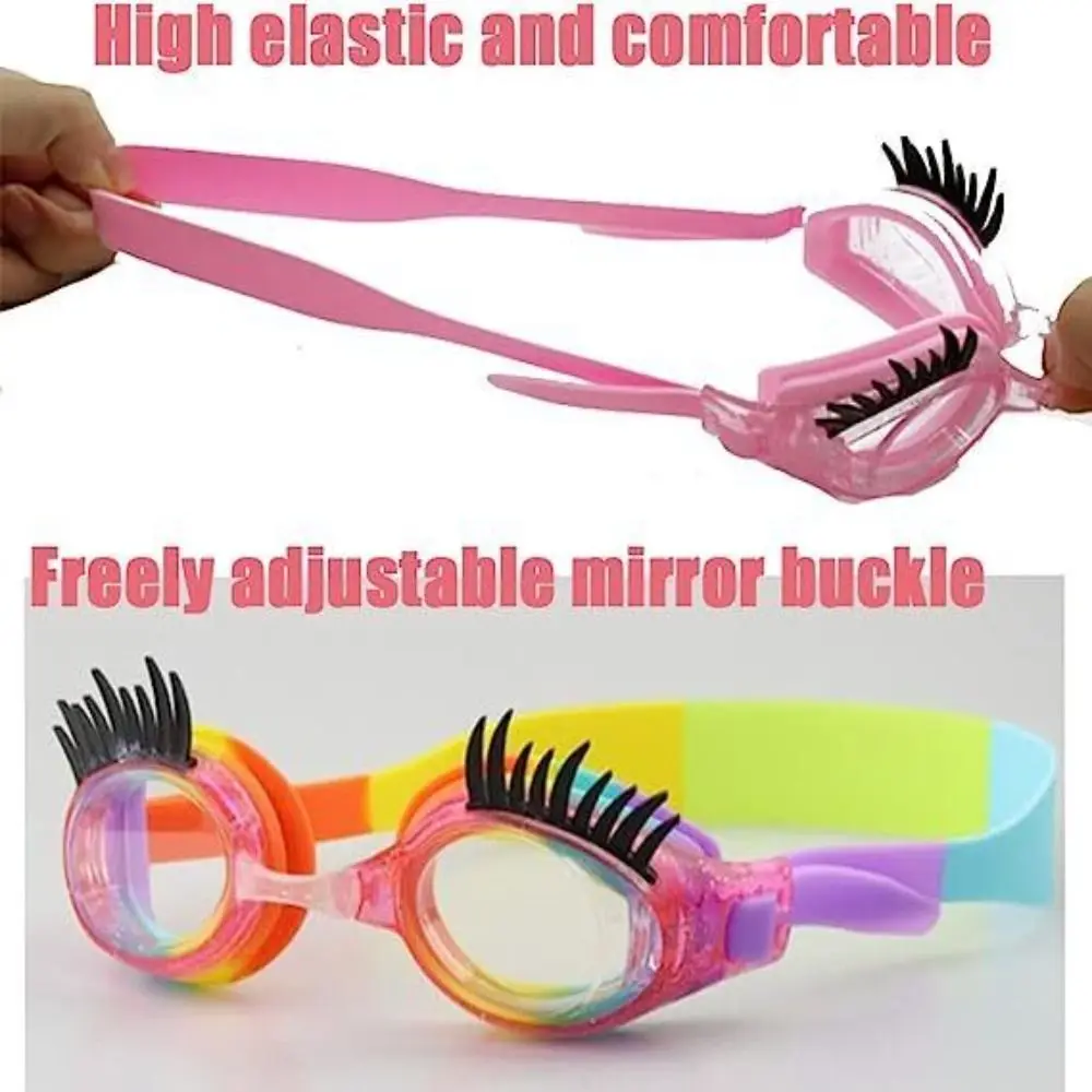 High Quality Silicone Children Eyelash Swimming Goggles Waterproof Anti-fog Swimming Goggles PC HD Eyelash Goggles 5