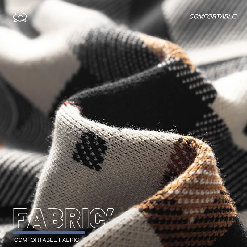 Harajuku Geometric Oil Painting Camouflage Irregular Cardigan Sweater Sweater Men Fashion Casual Autumn New Outerwear Coat Tops 6