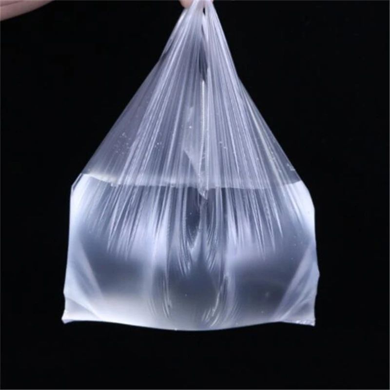 15-26cm/20-30cm/24-37cm/28-48cm100 Pcs/pack Transparent Bags Shopping Bag Supermarket Plastic Bags With Handle Food Packaging 5