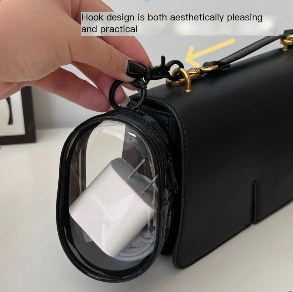 Transparent Winding Charging Storage Bag - Portable Data Cable Charger Earphone Phone Organizer Box