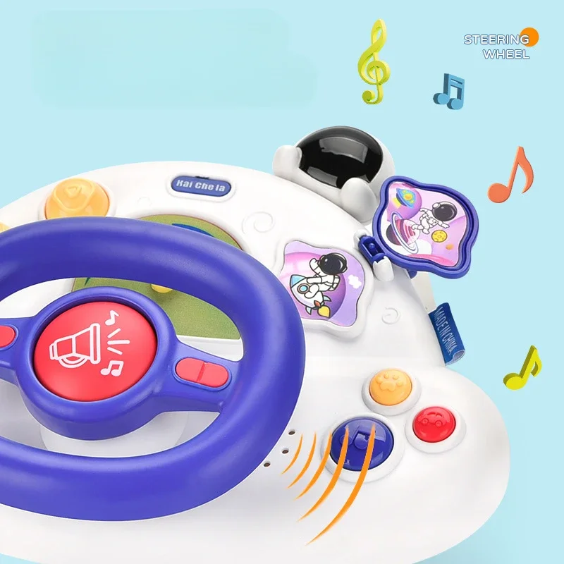 Volant électrique pour bébé avec sons, idéal pour les sièges auto et les poussettes. Jouet éducatif pour enfants._voghion.com