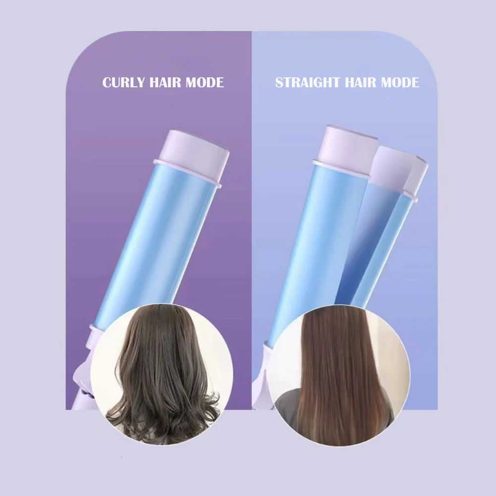 Description Picture 3 of item2 in 1 Hair Iron High Quality flat iron Straightening hot comb mini professional hair straightener & Curling Iron Styling Tools