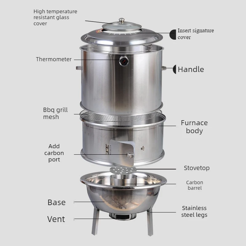 Stainless Steel Hanging BBQ Grill – Smokeless Skewer Roaster 3