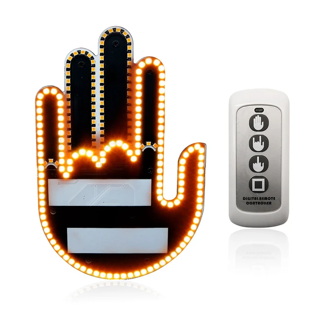 Cool Funny LED Middle Finger Sign per auto, luce del dito centrale per  camion auto, Thumb Up Down Light, Cool Car Interior Light - AliExpress