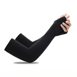 Unisex Summer Cycling Arm Protection Sleeve - One Size (Style 2 - Black - 1 pair)