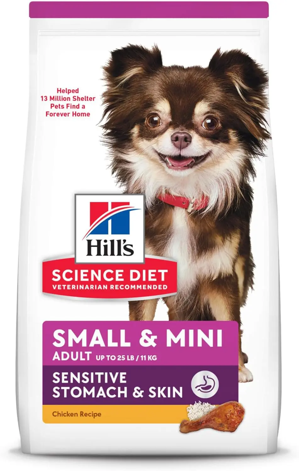 

Dry Dog Food, Adult, Small & Mini Breeds, Sensitive Stomach & Skin, Chicken Recipe, 15 lb. Bag