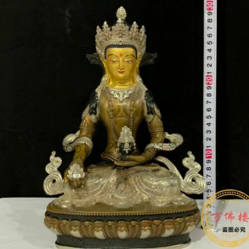 

12-Inch 30cm Tibetan Bronze Gilded Buddhism Ksitigarbha Bodhisattva/Buddha Statue