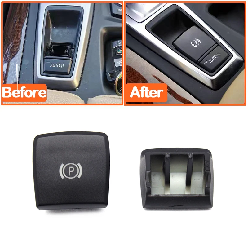Handbrake Switch Cover Interior Car Electronic Parking Switch Button for BMW X5 E70 X6 E71 E72