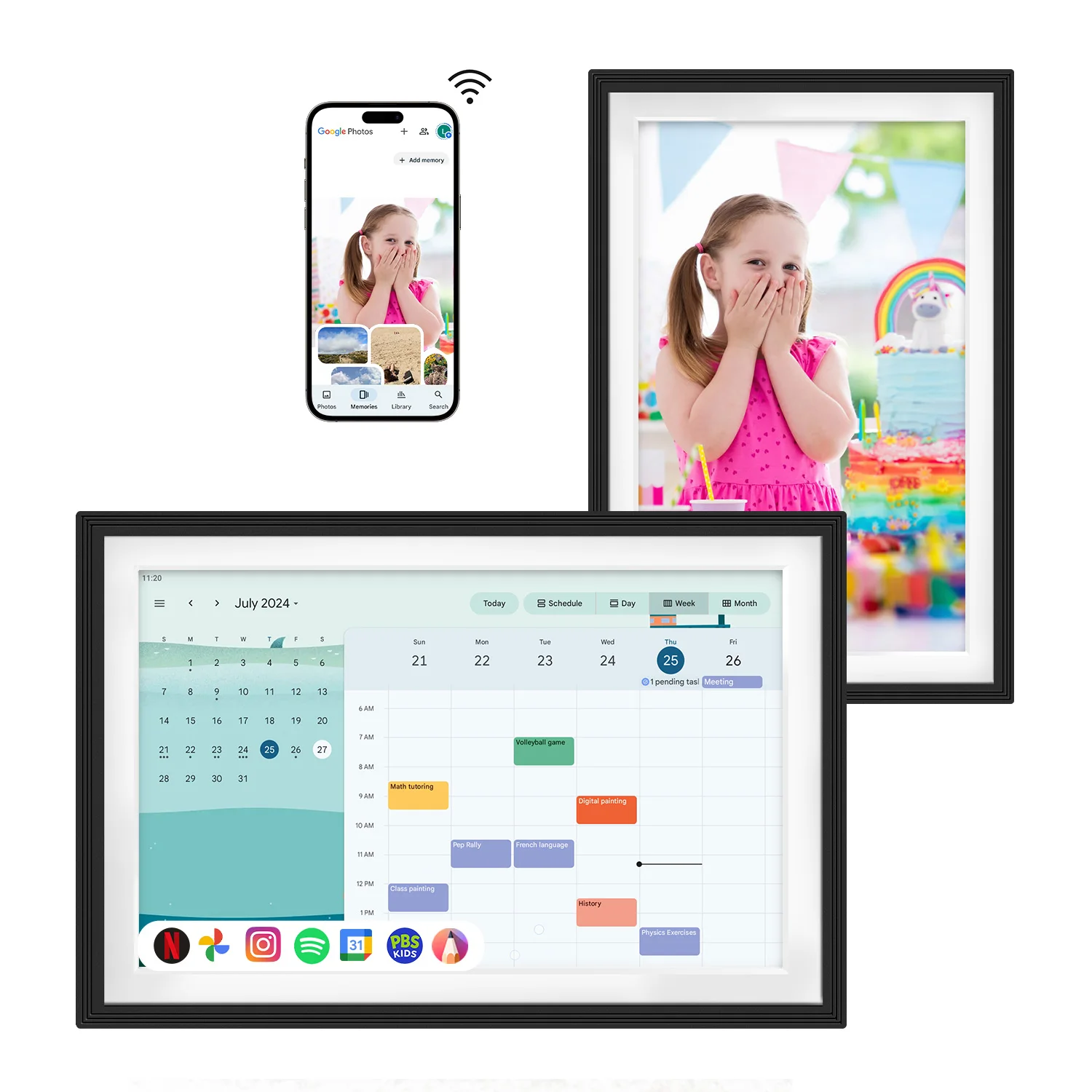 10.1 Inch Changing Smart Display  Canvas touchscreen Google Calendar&HomeHub&Assistant Smart TV Gifts for Family Music Frame