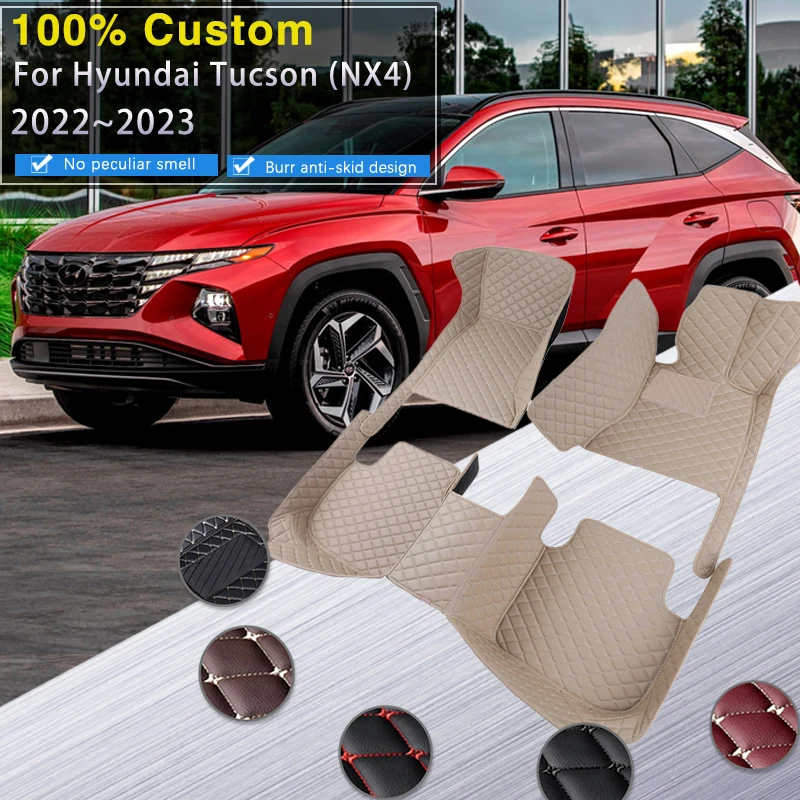 LHD Auto Boden Matte Innen Teppich Teppiche Fuß Abdeckung Pad Matten  Abdeckung Pu Leder Zubehör Für Hyundai Tucson NX4 2021 2022 2023 :  : Auto & Motorrad