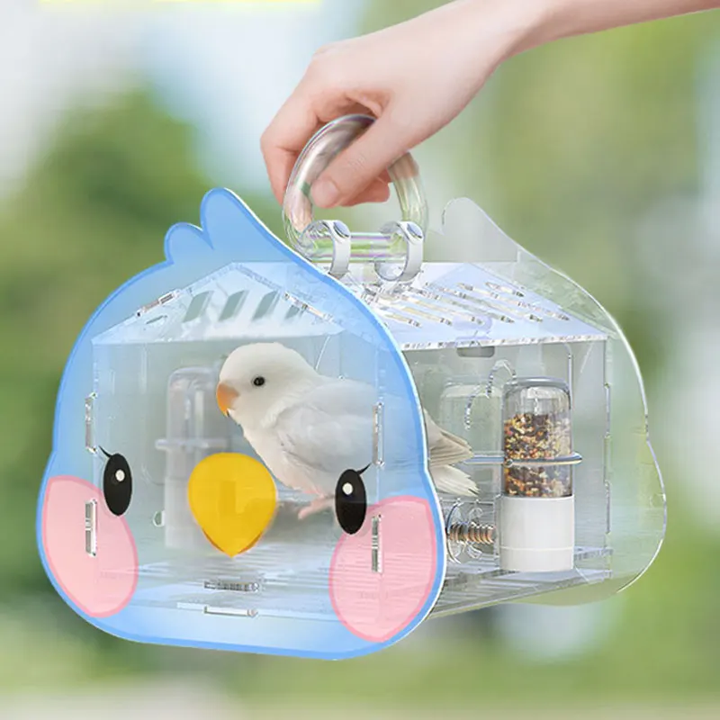 

Pet Bird Parrot Cage Carrying Cage When Going Out Carrying Transparent Cage When Playing Can Go Out Bird Cage Bird Supplies