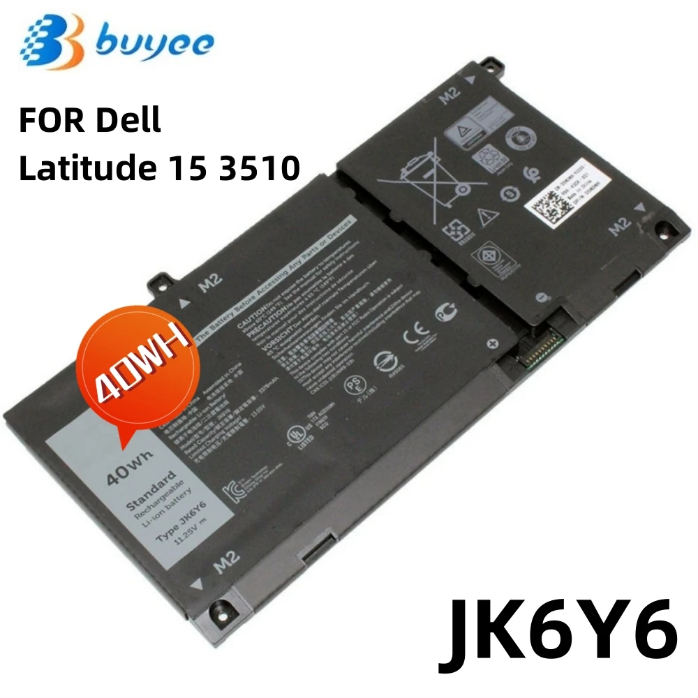 

JK6Y6 11.25V 40WH 378mAh 3 Cells Laptop Battery For Dell Latitude 3410 Inspiron 5402 5409 5505 5508 5509 Series Notebook H5CKD