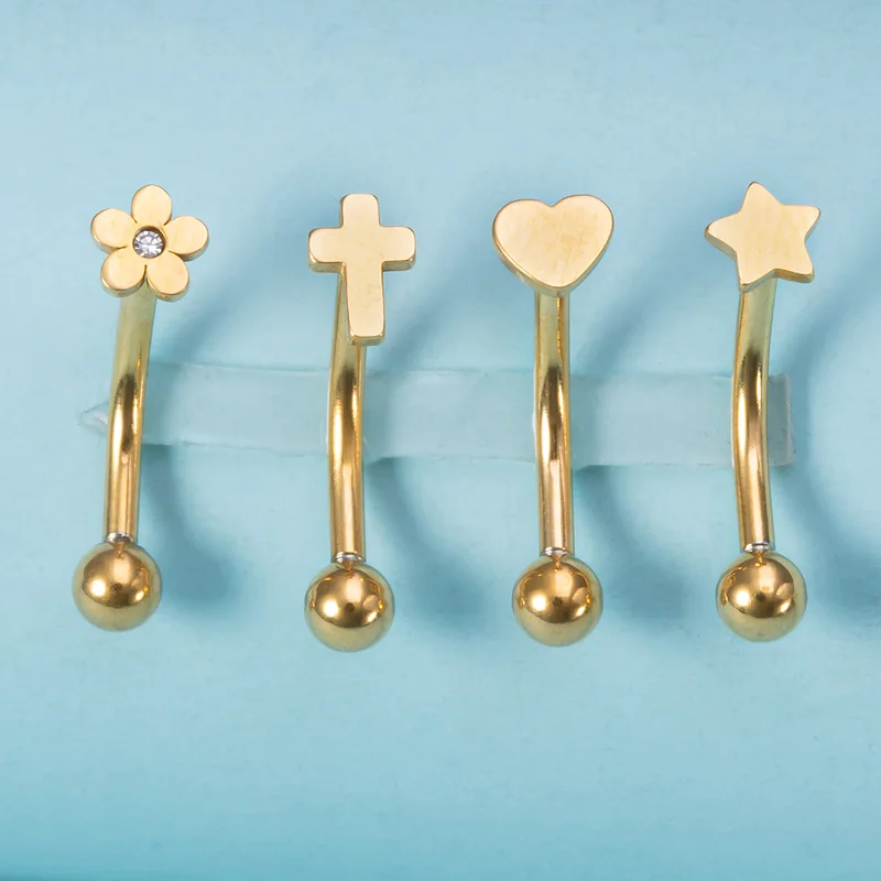 1pc Surgical Steel Eyebrow Piercing Curved Barbell Banana Ring