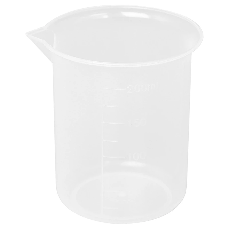 

Kitchen Lab Graduated Beaker Clear Plastic Measuring Cup Thicken With Cap Measuring Jug 200Ml 2Pcs