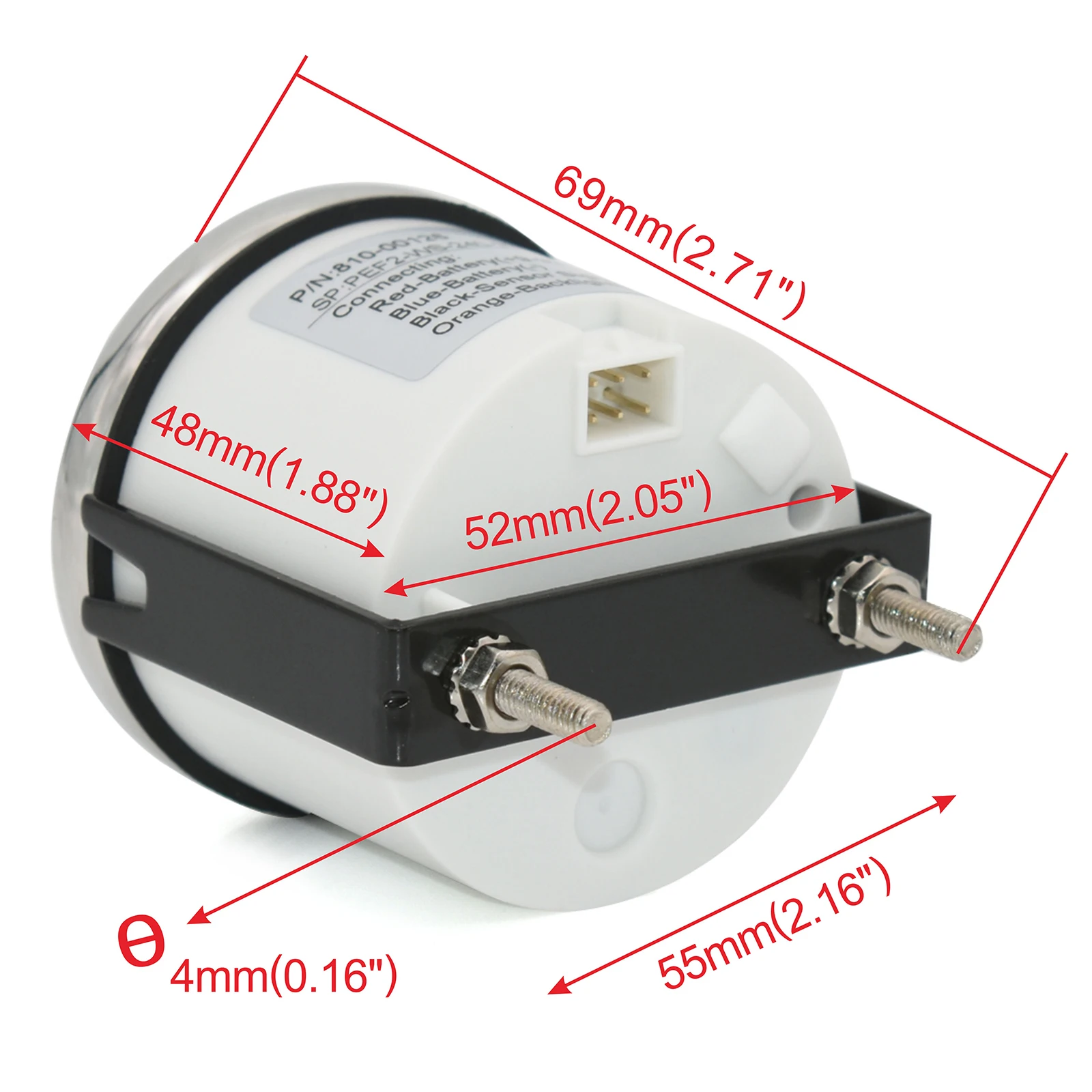 52mm 2 Zoll 1 Messgerät + Kraftstoffstandsensor 0 ~ 190 Ohm mit