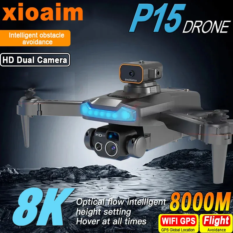Per Xiaomi P15 Drone 8K Fotocamera Professionale Gps 4K Hd Fotografia Aerea Dual-Camera Omnidirezionale Drone Per Evitare Gli Ostacoli
