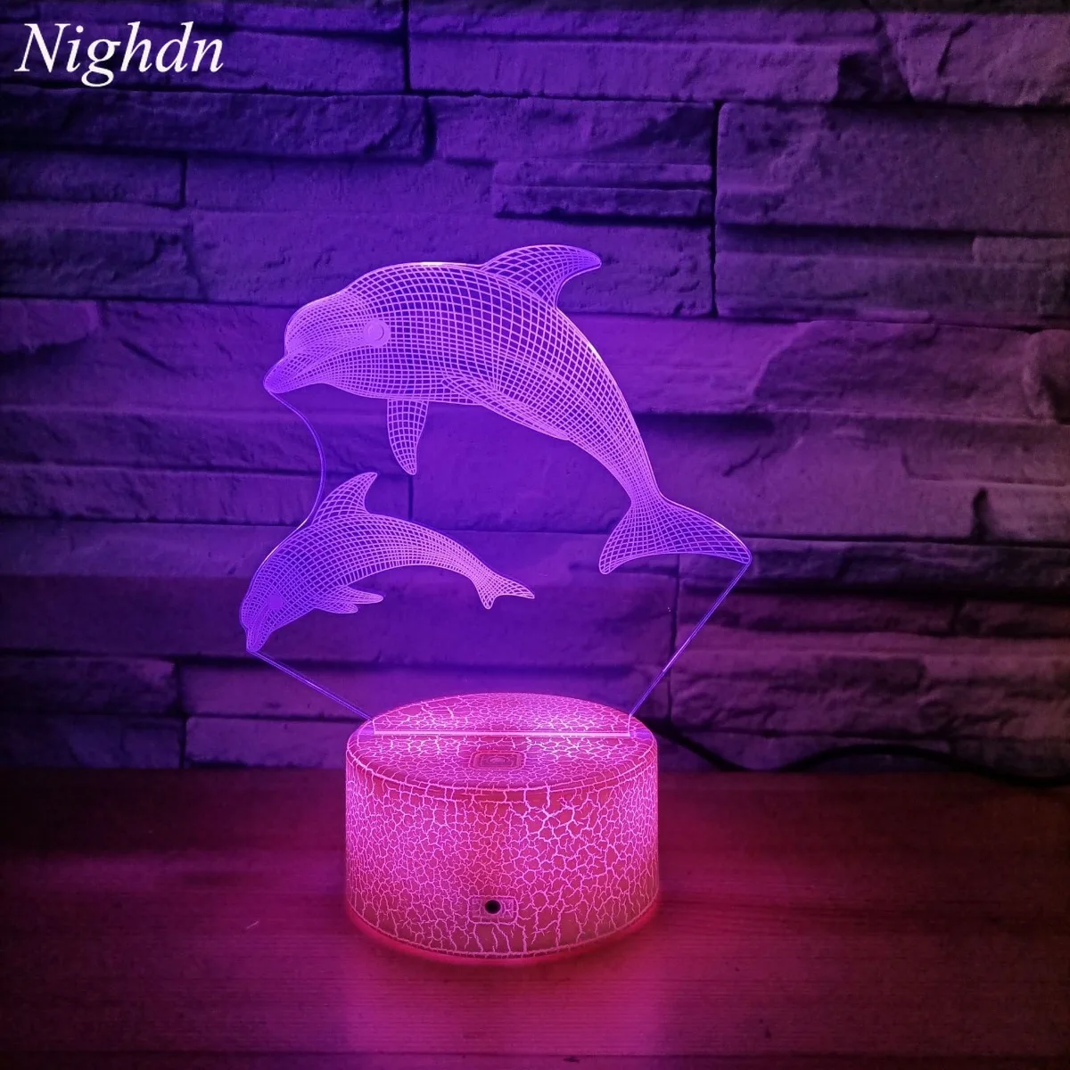 Nighdn 3D Night Light Dolphin LED Illusion Lamp Bedside Table Bedroom Decoration Child Nightlight Kids Gift Baby Sleep Lights