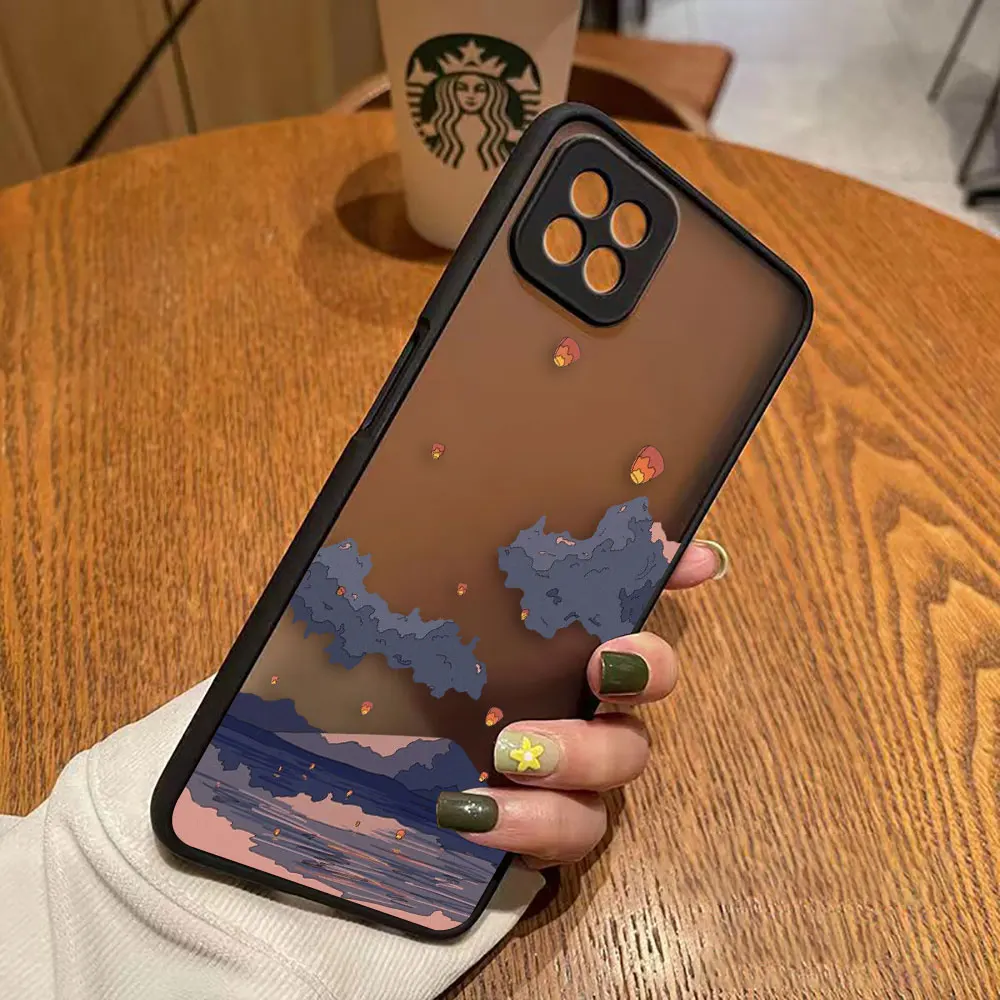 thumbnail image 1 of Funda mate para OPPO A97 A96 A95 A94 A93 A92 A78 A74 A73 A72 A57 A55 A54 A53 A17 A16 4G 5G funda artística pintada a mano paisaje de montaña, 1 of 5