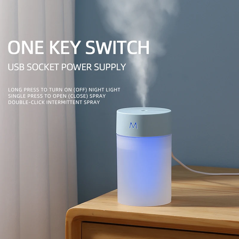 260ML Air Humidifier Ultrasonic Portable Sprayer Wave Mini Aroma Diffuser USB Essential Oil Nebulizer LED Light Home Car