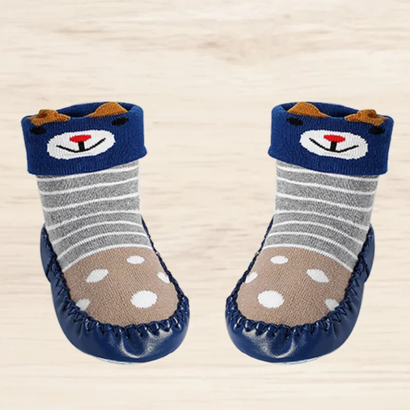 Spring and Autumn Winter Cartoon Baby Socks Baby Steps Non-slip Leather Sole Cotton Children Floor Socks Baby Socks Newborn