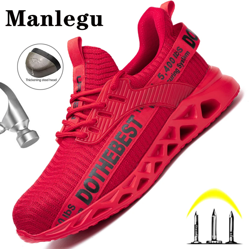 Safety Shoes Steel Toe Lightweight Work Sneakers Puncture Proof For Men Women