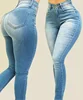 Woman's pure color jeans denim high waist jeans street play cultivate one's morality pants shaping figure with high waist jeans 2
