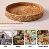 Hand-woven Japanese Bread Basket Steamed Bun Fruit Basket Living Room Household Round Tray Storage Basket 2