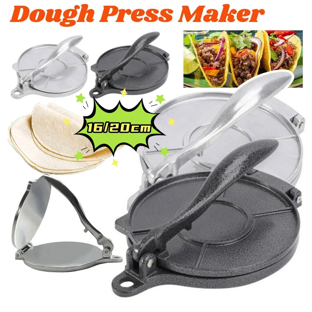 Aluminium Alloy DIY Tortilla Press Maker 16/20cm Manual Corn Tortillas Dough Pressing Kitchen Tools Accessories
