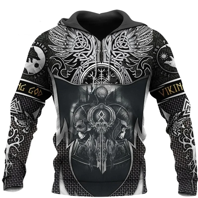 Vintage Sweatshirt Männer 3D Druck Viking Mythologie Mit Kapuze Langarm Übergroßen Hip Hop Männer Hoodies Kinder Sweatshirt Männer Mantel