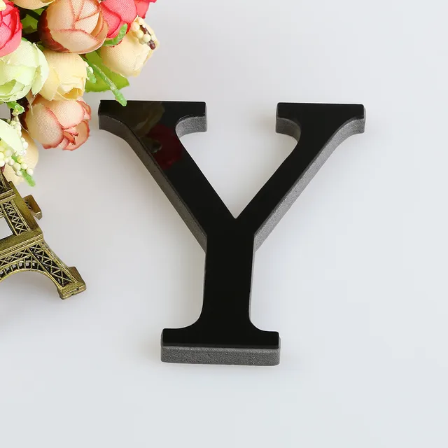 3D Acrylic Wall Ornaments Black Alphabet 38