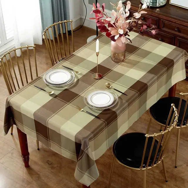 Tovaglie rettangolari a quadretti Impermeabile per fattoria Coperta per tavolo da picnic per interni ed esterni Decorazione per tavolo da pranzo per cucina per feste 5