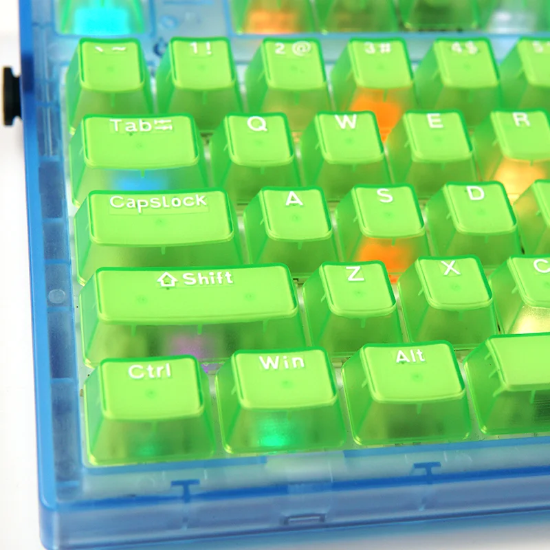 

132 Key Transparent Keycaps Two-Color PC Material ANSI/ISO Layout for Mechanical Keyboard 64/68/75/84/87/96/98/104 Layouts