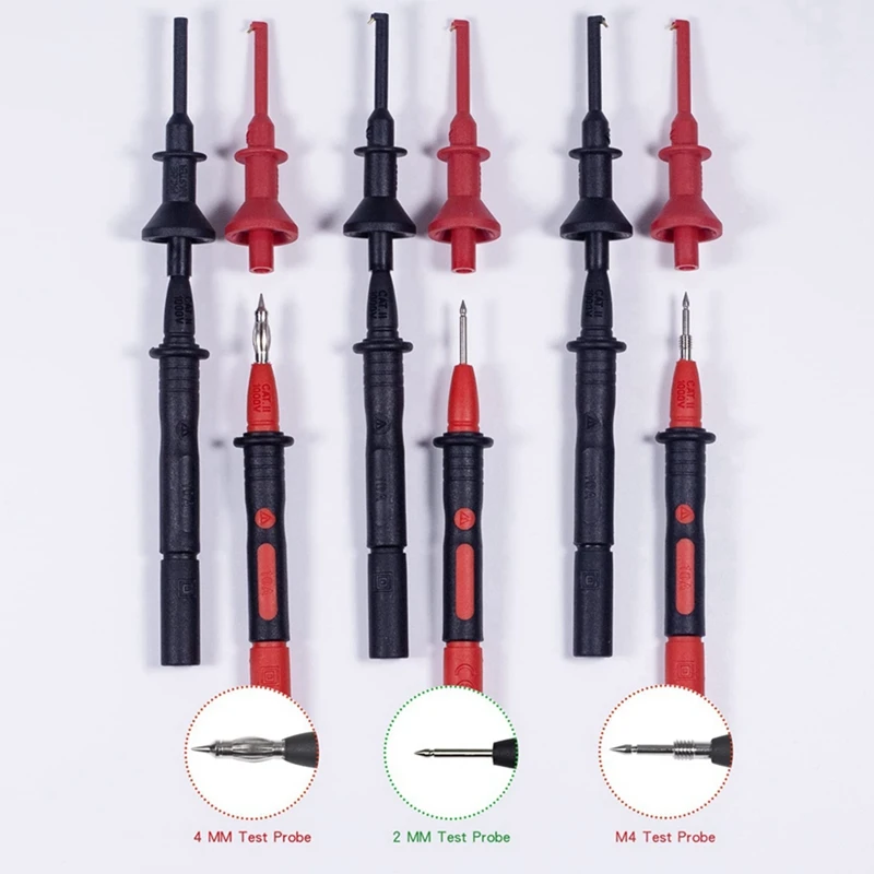 Test Hooks Clips Universal Digital Multimeter Test Hook Straight Probe Extension Hook Needle 2Mm