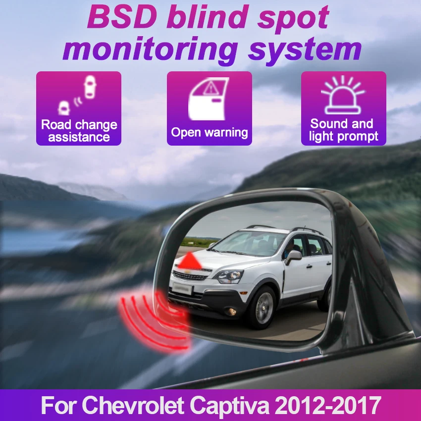 

Car BSD BSM BSA Blind Area Spot Warning Drive Mirror Rear Radar Microwave Detection System For Chevrolet Captiva 2012-2017
