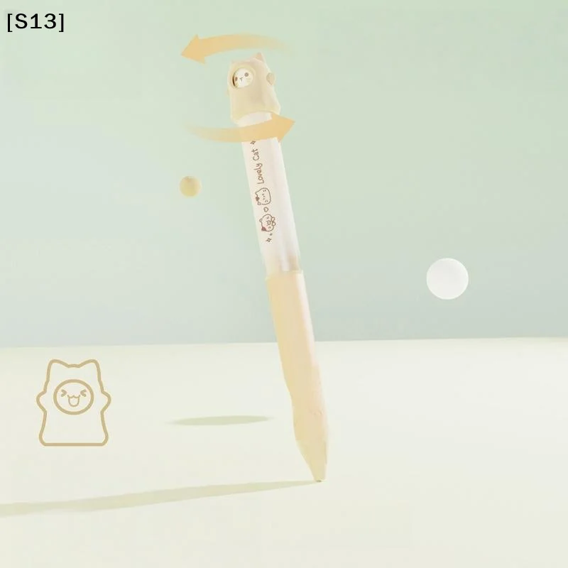 1Pcs 학교 문구류 크리 에이 티브 회전 젤 펜 0.5mm 검정색 필기 펜 회전하여 패턴 변경 사무용품 작은 선물[Q]Q@
