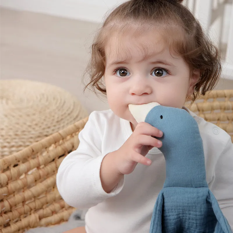 Baby Security Blanket Soft Cotton Muslin Comforter for Newborn Infant Sleeping Snuggle Toy Stuffed Animal Soothe Appease Towel 6