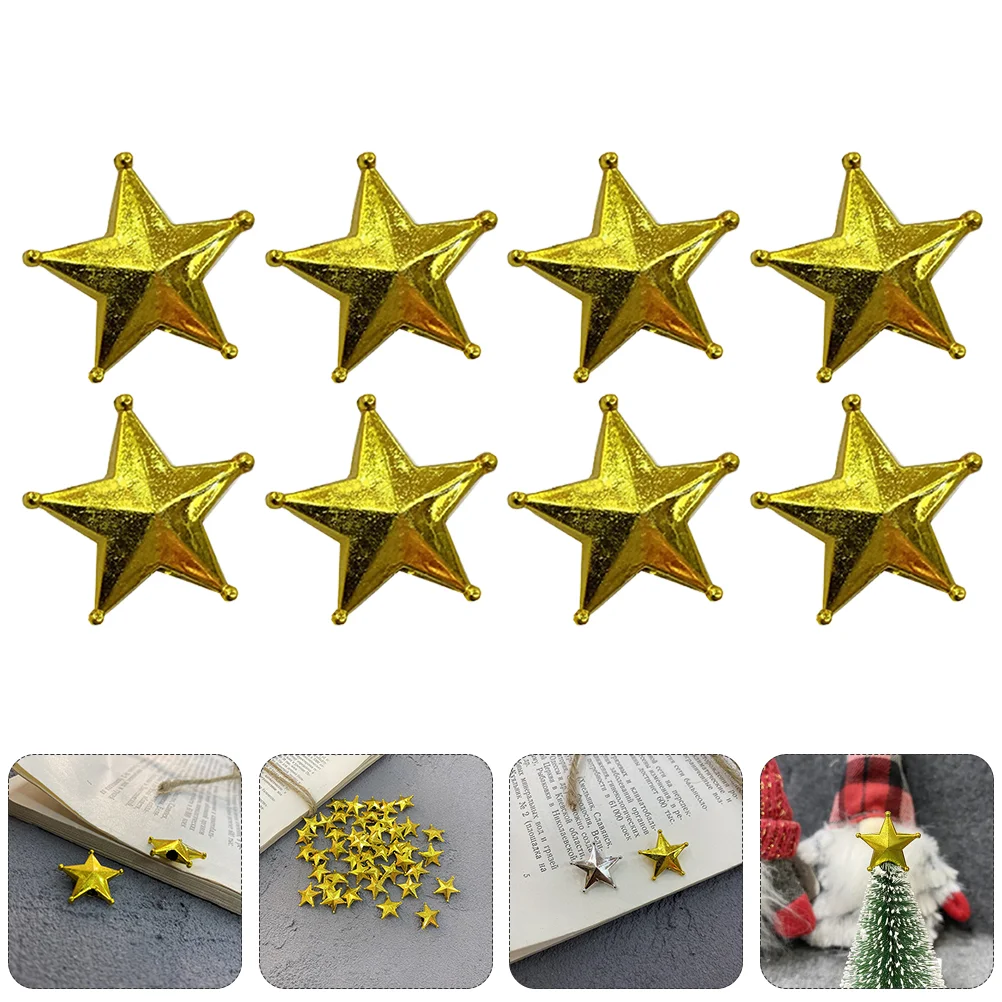 

50pcs Christmas Tree Decoration Toppers Golden Star Mini Xmas Tree Toppers