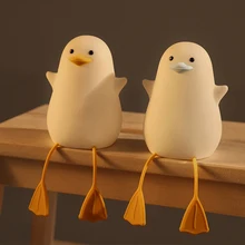 

USB Rechargeable Bedside Night Light Duck Silicone Children's Night Lamp Touch Sensor 2 Bedroom Bedside Lamp For Kids Baby Gift