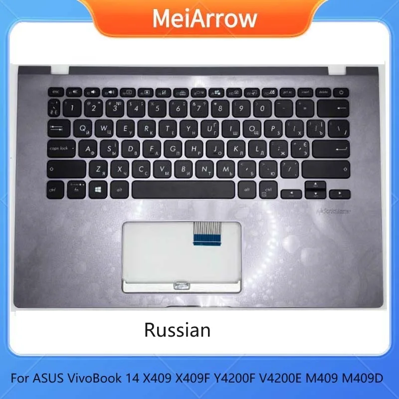 

MEIARROW New/org For Asus Vivobook 14 X409 X409F Y4200F V4200E M409 M409D palmrest RU Russian keybaord upper cover,Gray