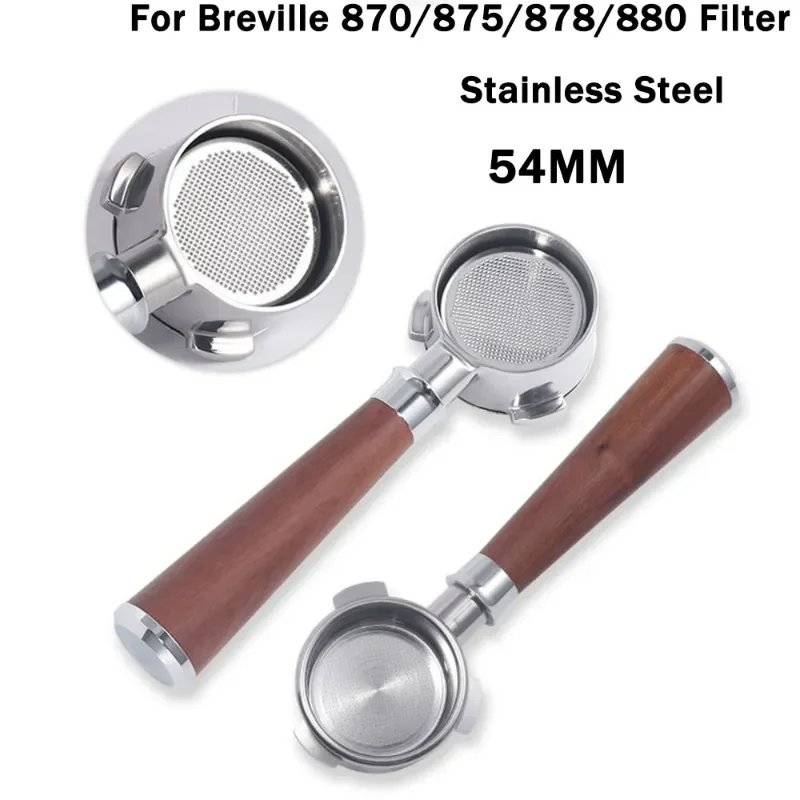 

Stainless Steel Coffee Bottomless Handle, Filter Basket Replacement, Espresso Maker Accessories, Fit for Breville 870, 875, 878,