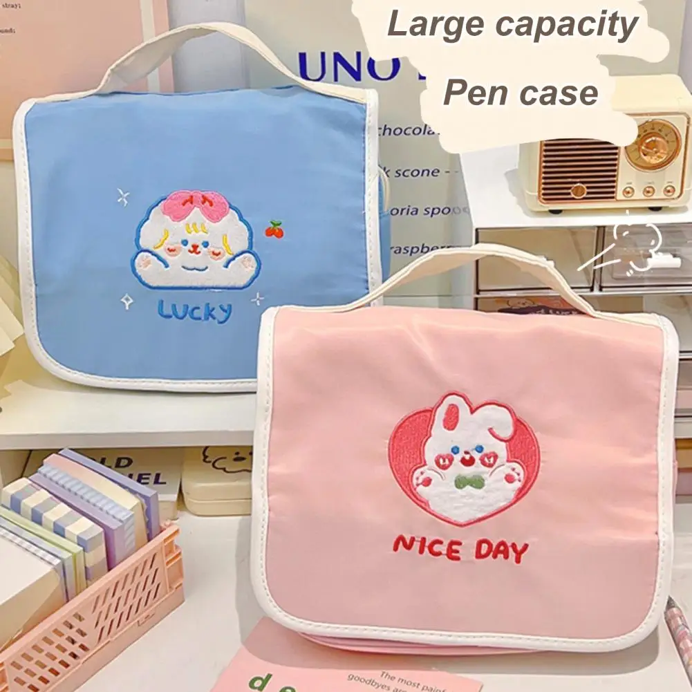 

Pencil Bag Large Capacity Visible Fastener Tape Storage Portable Lovely Student Stationery Pencil Case School Supplies пенал