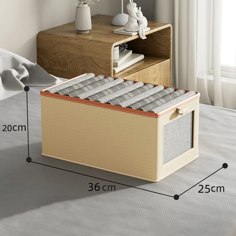 1PC Fabric Window Cotton Linen Storage Box Wardrobe Storage And Arrangement Large Clothing Storage Box Toys Can Be Folded 4