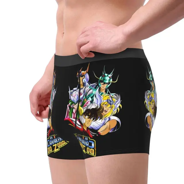 Calzoncillos elásticos de Saint Seiya para hombre, ropa interior