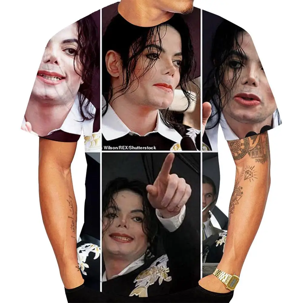 Aliexpress Summer Michael Jackson 3D Print T-shirts Singer Men Women Casual Fashion Oversized Short Sleeve T