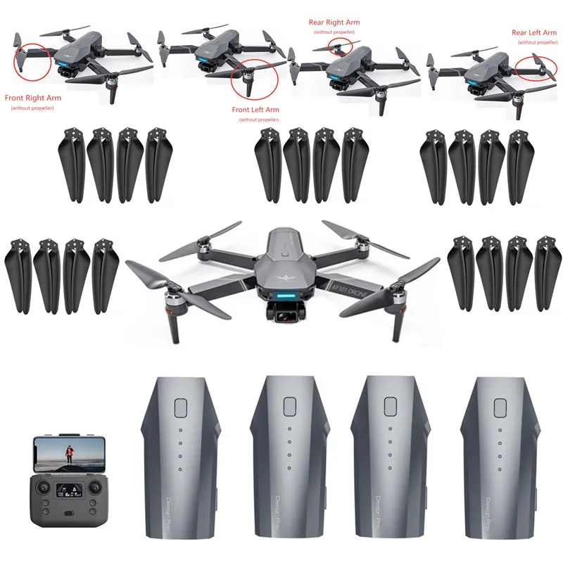

KF101 Max Professional Brushless Motor RC Foldable Quadcopter Drone Spare Parts 11.1V 2500MAh Battery/Propeller/Controller/Arm