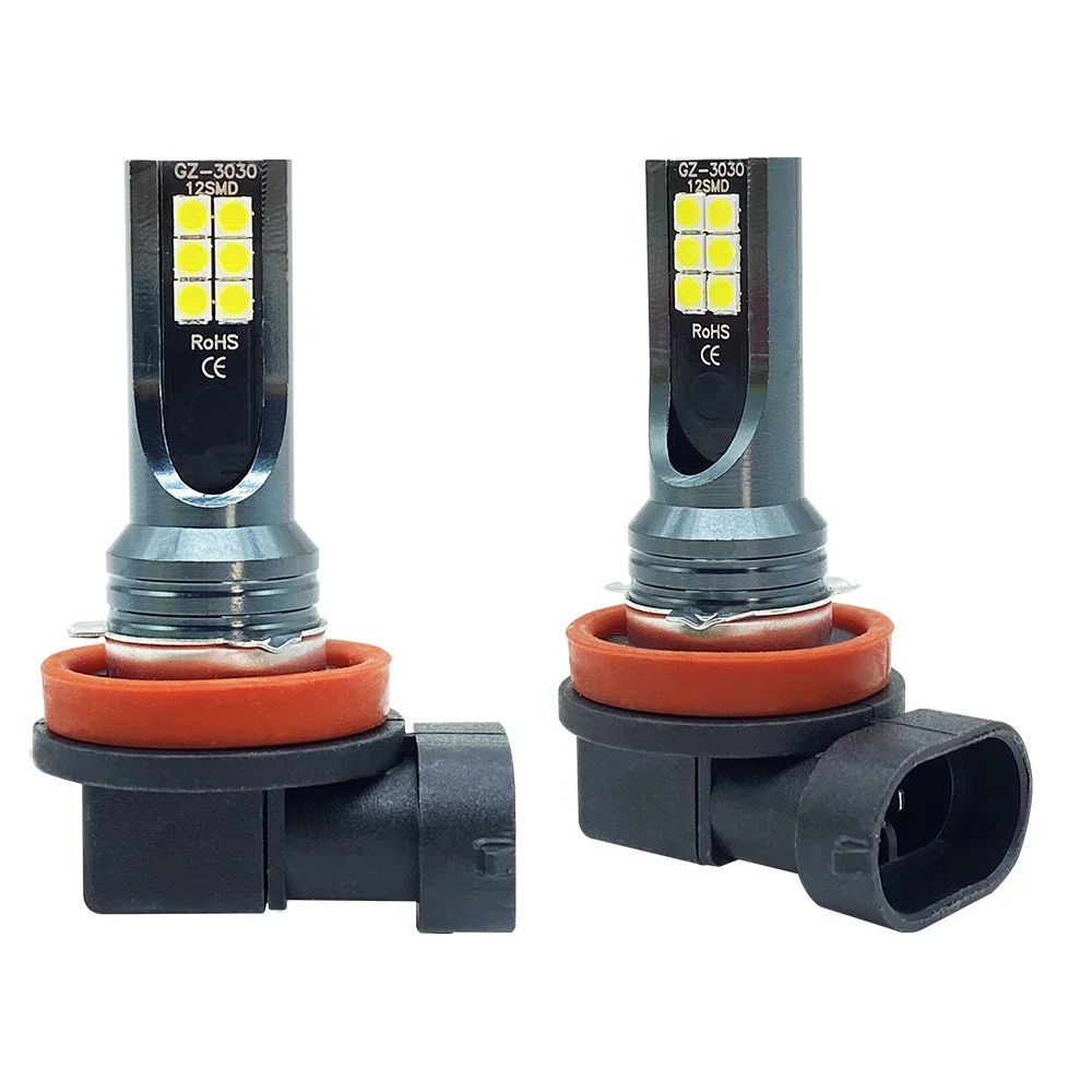 2pcs 자동차 안개 램프 12smd H7 LED 전구 빛 자동 인터페이스 H1 H3 H4 H11 H8 H9 9005 HB4 H10 6000K 6500K 12V 자동 헤드 라이트