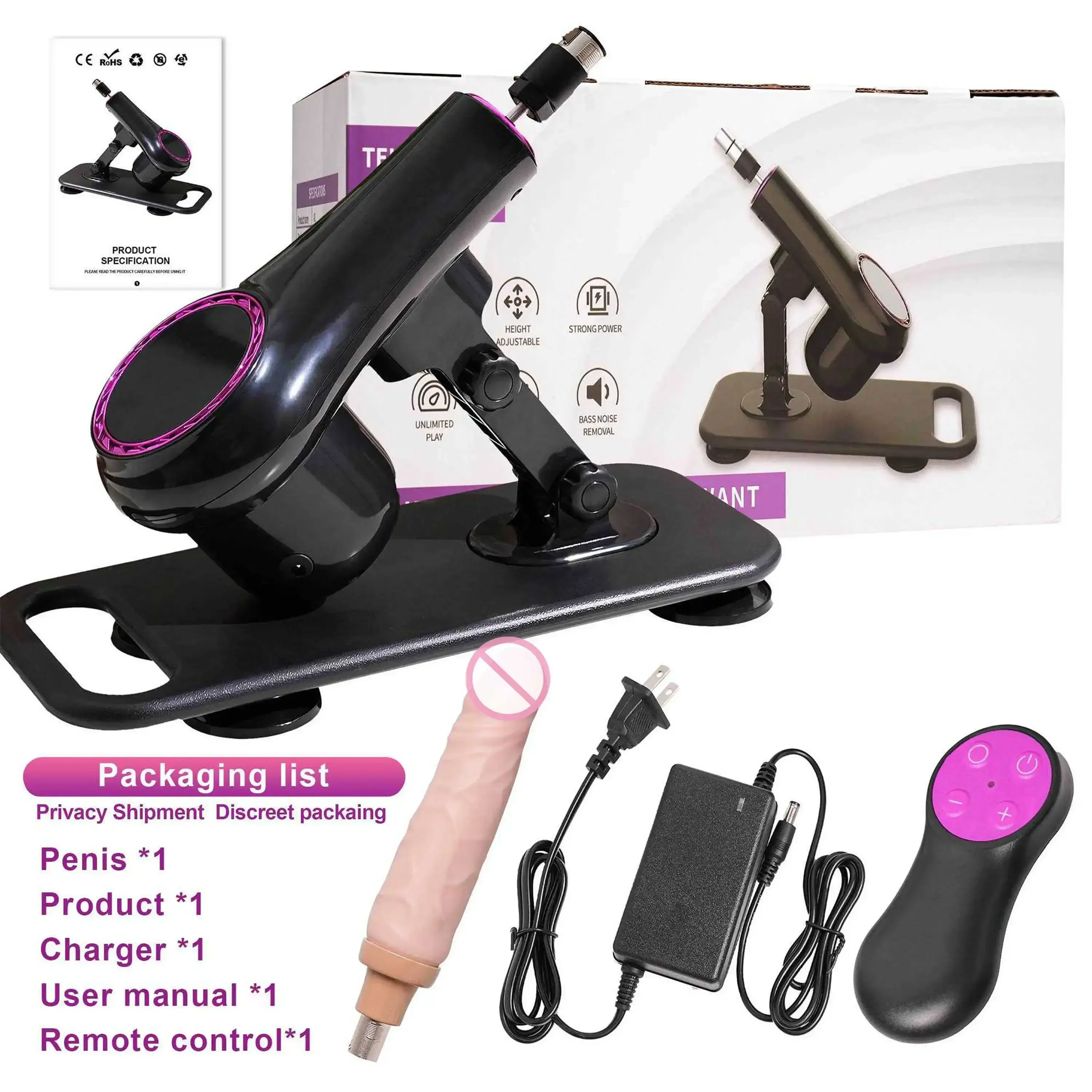 A1 Automatic Sex Machine with Dildo Attachments Remote Control Love Machine Thrusting Bondage Sex Toys for Men and Women Couple sex toy